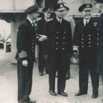 King George VI aboard HMS Milne