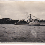 HMS Obedient entering Kiel Harbour September 1945