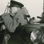Winston Churchill on the Bridge of HMS Punjabi 1939 - John Sully (Signalman behind), this picture appeared in the British press and John Sully's Father spotted it. - (Credit - Terry Hopkins)