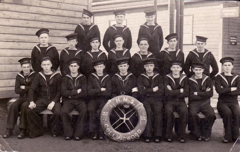 HMS Collingwood - Frank is on the front row furthest right